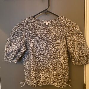 Girls’ smocked crop top in cotton floral